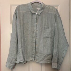 JJill Love Linen Button Down Blouse XL
